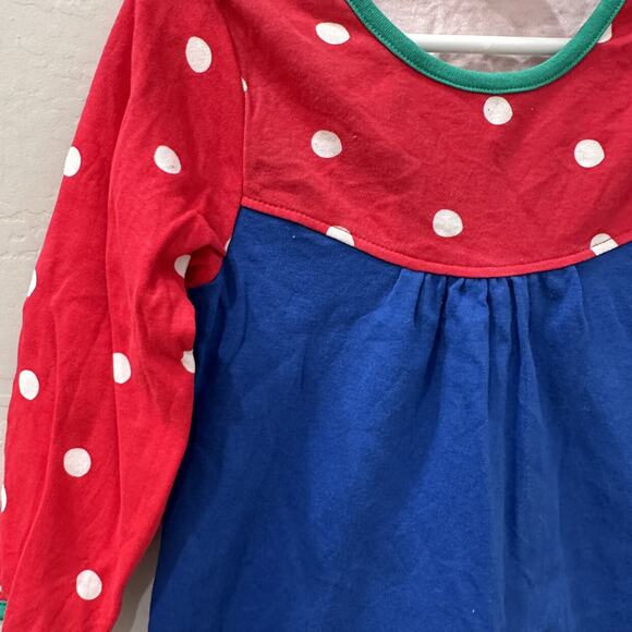 Toby Tiger Blue Christmas Tree Penguin Appliqué Long Sleeve Dress - Picture 3 of 8